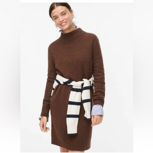 JCrew super soft yarn sweater dress small dark walnut EUC - Picture 2 of 6